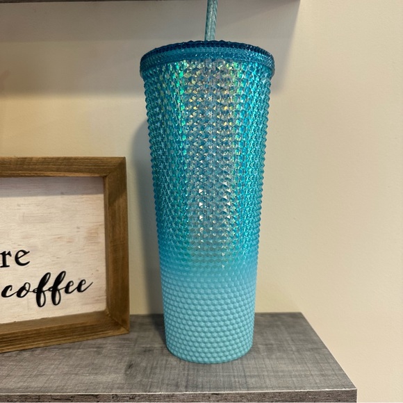 NWT Blue Ombré Bling Studded Starbucks Cup - Picture 4 of 7